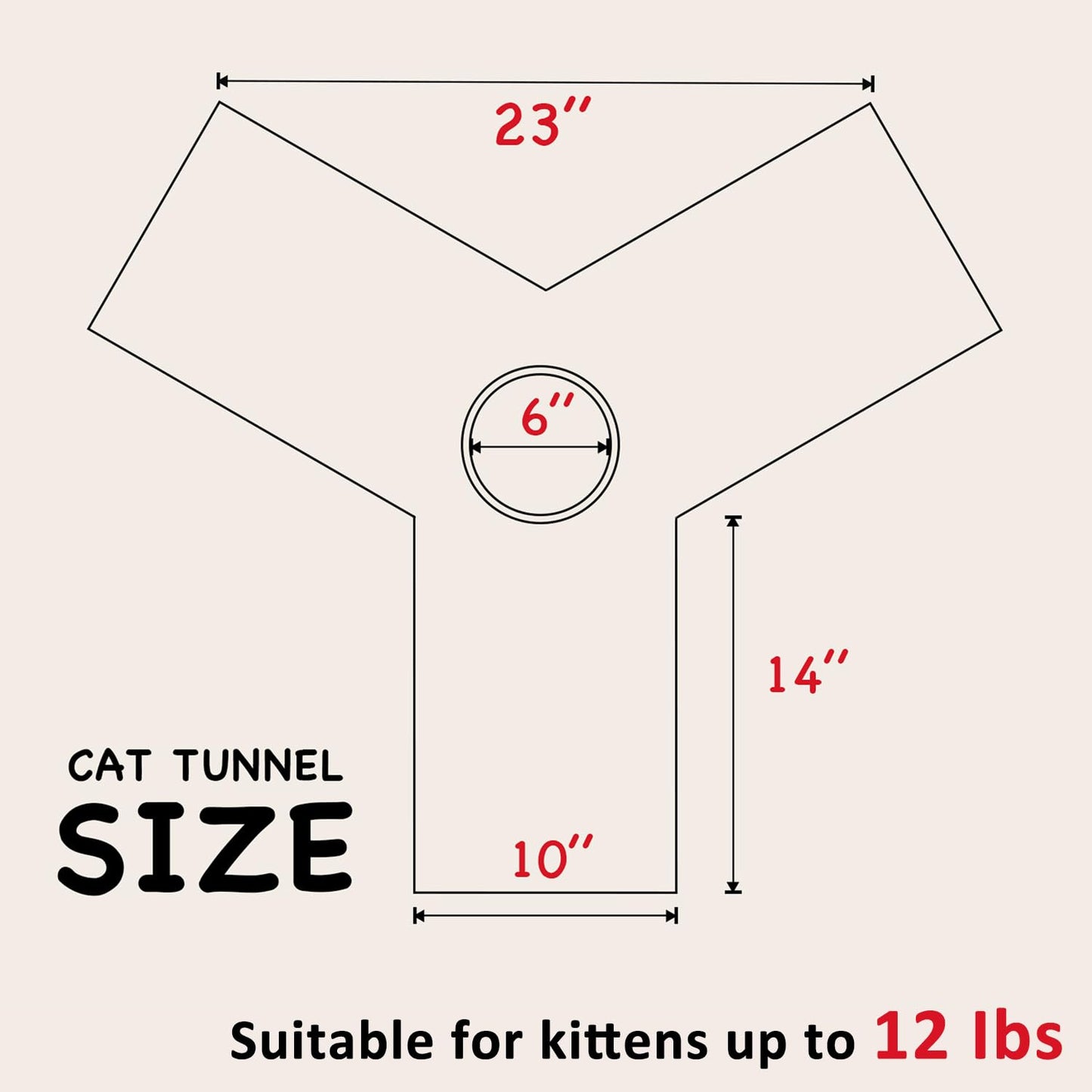 Tempcore Pet Cat Tunnel Tube Toys 3 Way Collapsible, Tunnels for Indoor Cats,Kitty Bored Peek Hole Toy Ball Cat, Puppy, Kitty, Kitten, Rabbit