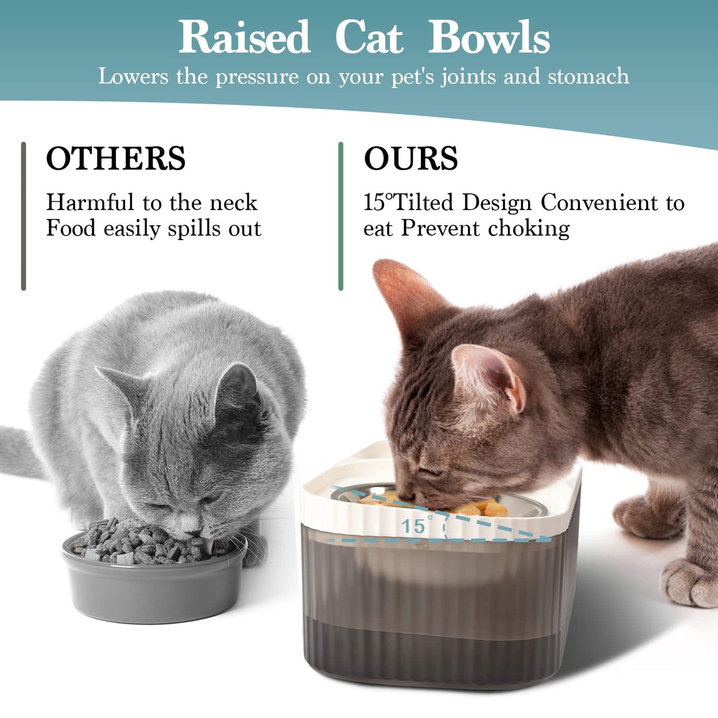 TODDLT Cat Water Fountain - Super Quiet Automatic Pet Water Dispenser, 100oz/3L with Stainless Steel Cat Bowls and Long Life Span Pump