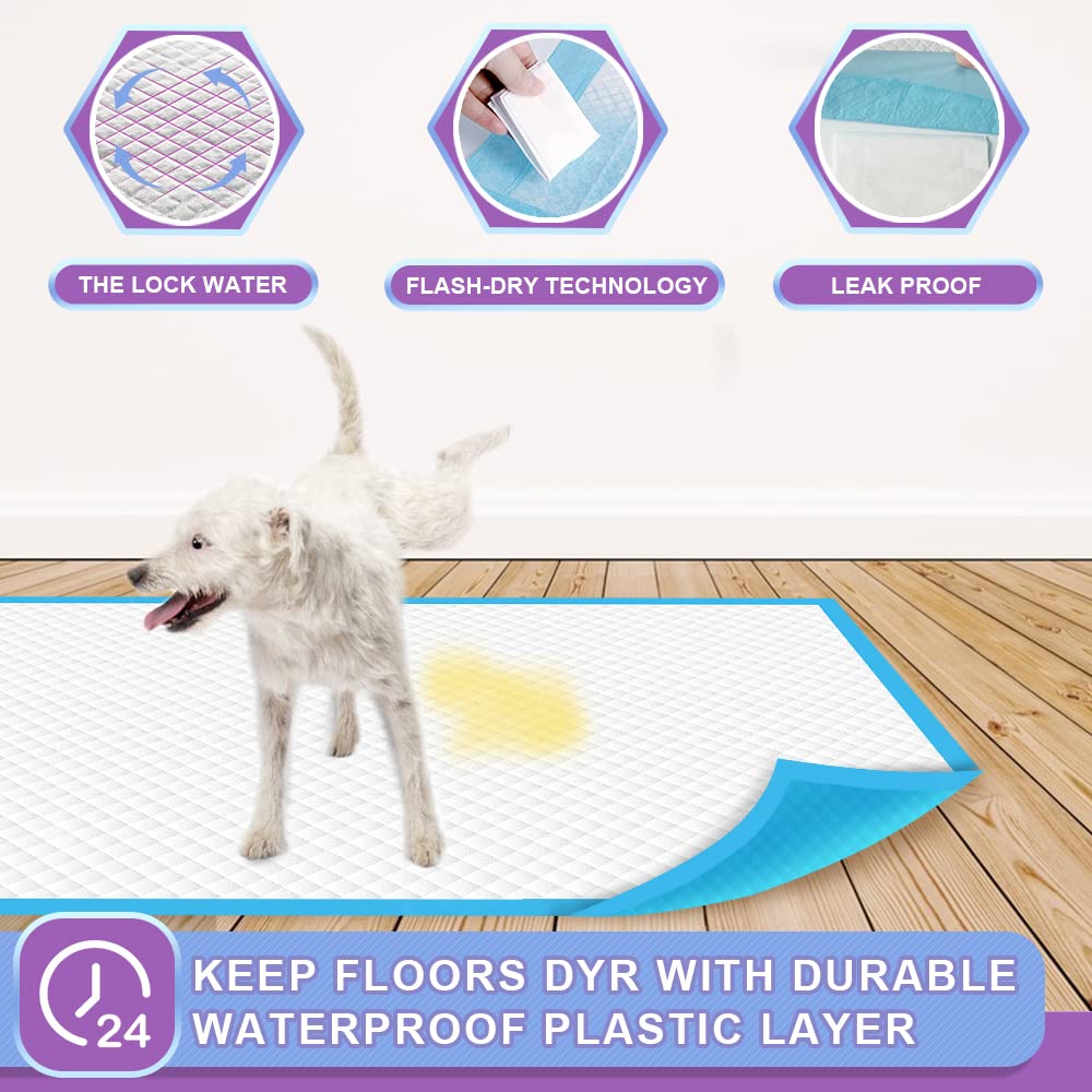 IMMCUTE Puppy Pee Pads 22"x23"-80Count | Dog Pee Training Pads Super Absorbent & Leak-Proof | Disposable Pet Piddle and Potty Pads for Puppies | Dogs | Doggie| Cats | Rabbits (22"*23"-80 Ct)