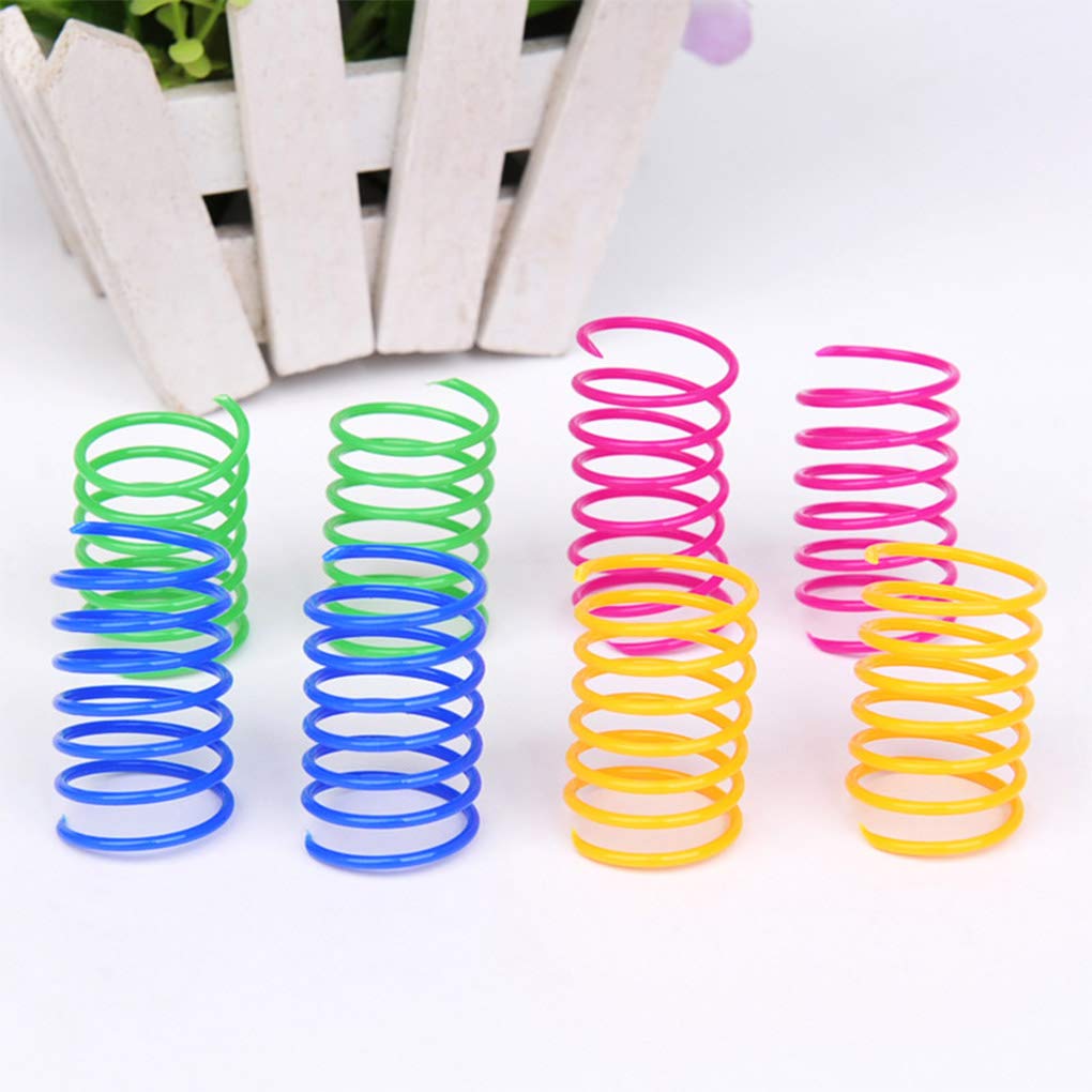 Andiker Cat Spiral Spring, 12 Pc Cat Creative Toy to Kill Time and Keep Fit Interactive Cat Toy Sturdy Heavy Plastic Spring Colorful Springs Cat Toy for Swatting, Biting, Hunting Kitten Toys