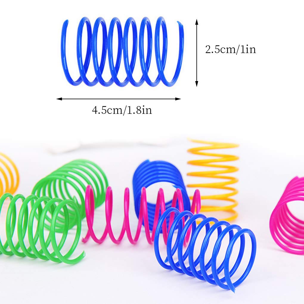 Andiker Cat Spiral Spring, 12 Pc Cat Creative Toy to Kill Time and Keep Fit Interactive Cat Toy Sturdy Heavy Plastic Spring Colorful Springs Cat Toy for Swatting, Biting, Hunting Kitten Toys