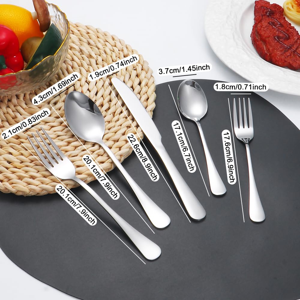 Lazycorner 30 Pcs Silverware Set for 6, Mirror Polished Flatware Set Stainless Steel Fork Knife Spoon, Food Grade Eating Utensils Sets, Reusable Silverwear Cutlery Set, Dishwasher Safe