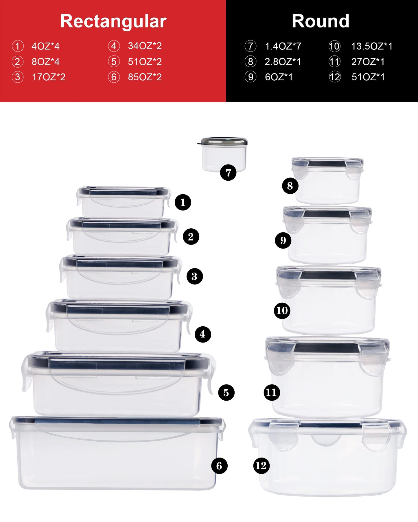 FOOYOO 56 Pcs Large Food Storage Containers Set with Lids, Airtight Plastic Containers for Pantry & Kitchen Organization, BPA-Free, Leak-Proof