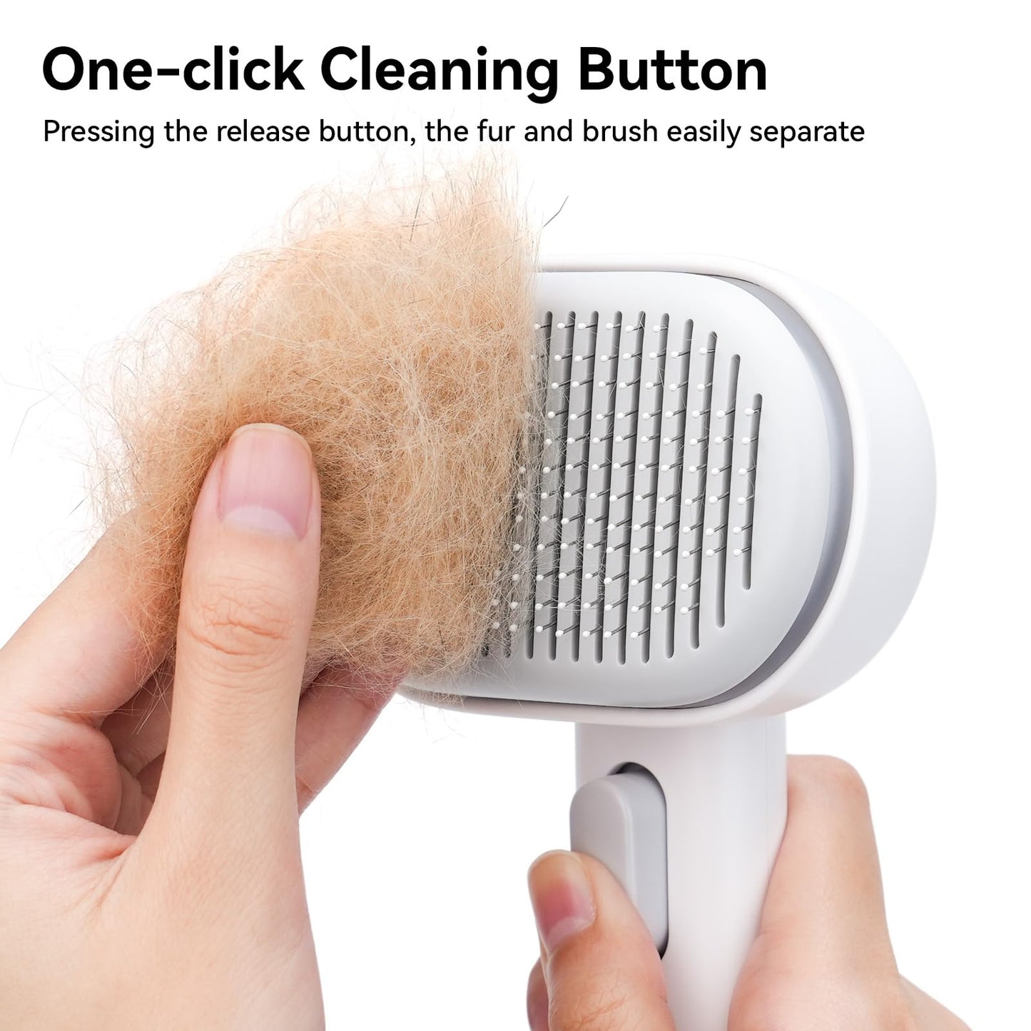 aumuca Cat Brush for Shedding, Cat Brushes for Indoor Cats, Cat Brush for Long or Short Haired Cats, Cat Hair Brush Cat Grooming Deshedding Brush for Dog Kitten Rabbit Massage Removes Loose Fur, White