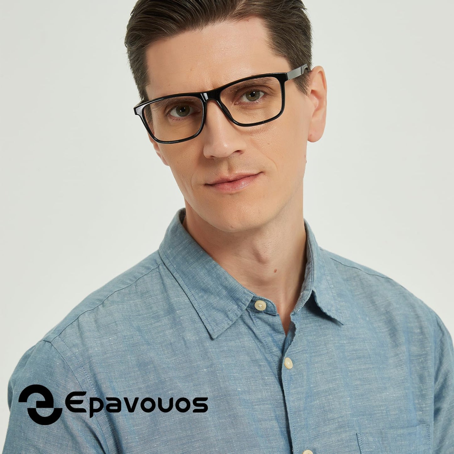 Epavouos Progressive Multifocus Reading Glasses Men TR90 Frame Lightweight Trifocal Transition Computer Readers Near Workspace Anti Blue Light Black 1.25