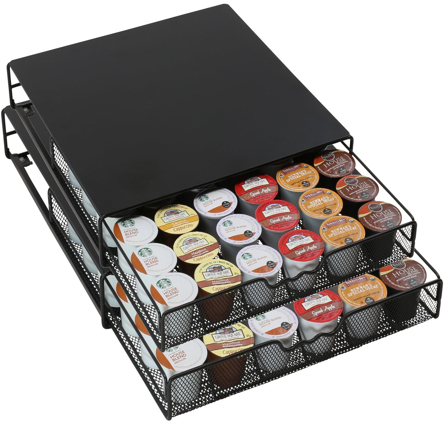 DecoBrothers K-Cup Holder Drawer for 36 Coffee Pods Storage, Black