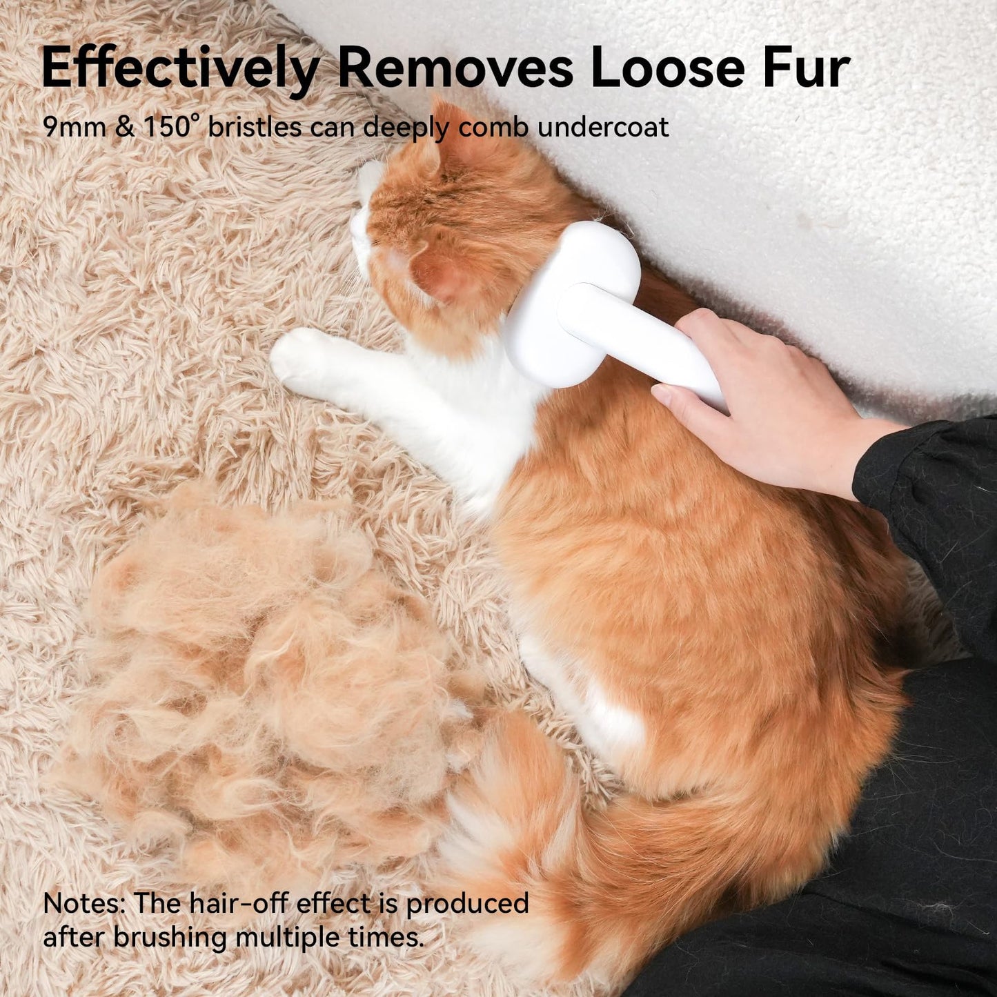 aumuca Cat Brush for Shedding, Cat Brushes for Indoor Cats, Cat Brush for Long or Short Haired Cats, Cat Hair Brush Cat Grooming Deshedding Brush for Dog Kitten Rabbit Massage Removes Loose Fur, White