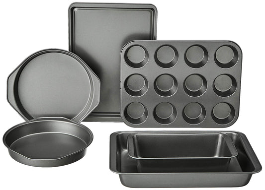 Amazon Basics 6 Piece Nonstick, Carbon Steel Oven Safe Bakeware Set, 16.25 x 11.75 x 6.25 inches